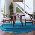 thumbnail image 4 of Abstract Blue Round Area&nbsp;Rug 8ft Sea Ripples Ombre Oil Painting Style Modern Non-Slip&nbsp;Washable Circle Rugs Soft Felt Indoor Floor Mat for Bedroom Kitchen Living Room Bathroom, 4 of 9