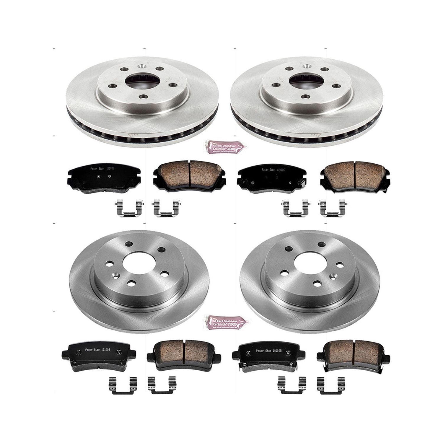 PowerStop Front and Rear Stock Replacement Brake Pad and Rotor Kit Fits: BUICK CHEVROLET SAAB Select Models KOE5523