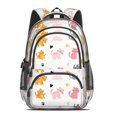 thumbnail image 2 of Kawaii Cat and Miau White Pattern Backpack for School, Cute School Bag with Adjustable Shoulder Straps and Padded Back, 16.9"x12.6"x5.9", 2 of 5