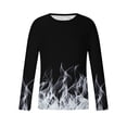 thumbnail image 5 of Lilgiuy New Fashion Men's Long Sleeve 3D Printing T-shirt Loose Round Neck Pullover Undercoat Top Blouses & Shirts for Bodybuilding Gym, 5 of 5