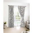 thumbnail image 3 of Navy Blue Leaves Blackout Curtains for Bedroom/Living Room, Thermal Insulated Kitchen Curtains, Vintage Summer Botanical Farmhouse Rustic Grommet Darkening Window Treatment Drapes 52"x63"x2, 3 of 8