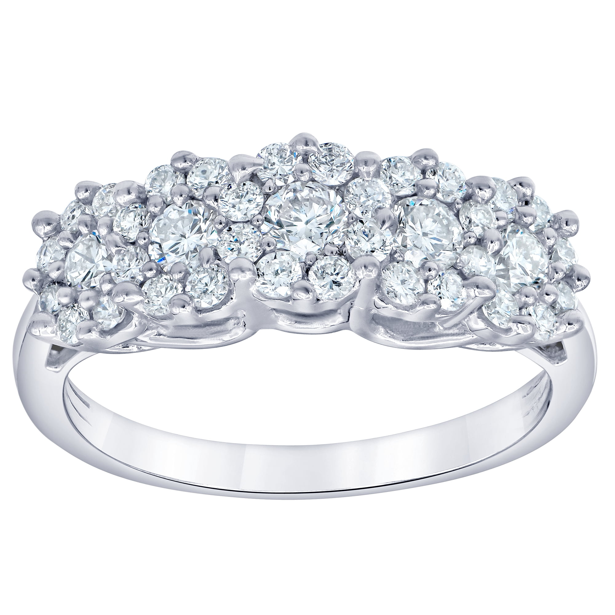 Arista 1 1/3 Carat T.W Lab Grown Diamond Cluster Engagement Ring in Sterling Silver (I, SI)