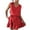 Red, variant on IROINNID Women's A-Line Dress Fashion Summer Summer Solid Color Ruffles Sleeveless Dress(Belt Included) V-Neck Comfort Waist Dress
