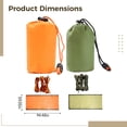 thumbnail image 4 of 2 Sets Emergency Tent, Survival Tent, 94.5 x 59.1 in, Lightweight PE Outdoor Portable Tent, Emergency Sleeping Bag, with Ropes, for Camping, Survival, Disaster Relief, Green and Orange, 4 of 5