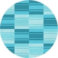 thumbnail image 1 of Ahgly Tapis Rond Lavable en Machine Intérieur Transitionnel Turquoise Foncé Vert, 7 Pieds Rond, 1 of 7