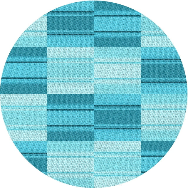Ahgly Tapis d'Intérieur Lavable en Machine Carré Transitionnel Turquoise Foncé Vert, 3 Pieds Carré