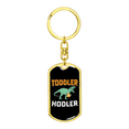 thumbnail image 4 of Toddler Hodler Dinosaur Crypto Stainless Steel or 18k Gold Premium Swivel Dog Tag Keychain, 4 of 16