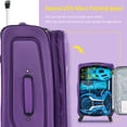 thumbnail image 4 of MAYEERTY 3-Piece Oxford Cloth Luggage Set with TSA Lock for Travel,20"+24"+28" Lightweight & Softside Suitcases, 4 of 17