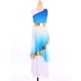 thumbnail image 3 of vastwit Kids Girls Elegant Praise Dance Dress Liturgical Worship Sleeveless Metallic Full Length Worship Robe Tunic Gown Royal Blue 6, 3 of 7