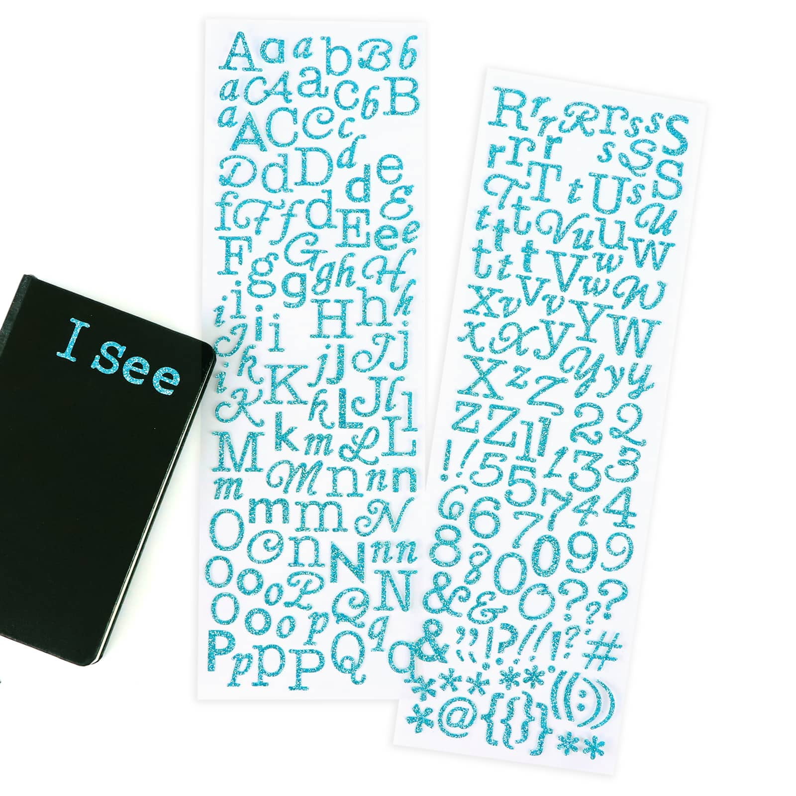 Recollections Teal Glitter Alphabet Stickers, 12 Packs: 228 ct. (2,736 total)
