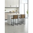 thumbnail image 4 of Dining Chairs Counter Height Bar Stools Set of 2, Upholstered Linen Bar Chairs, Metal Footrest and Frame for Kitchen,Dining Room,COFFEE,Wooden Dining Chairs, 4 of 8