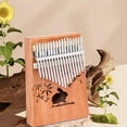 thumbnail image 6 of 17 Key Kalimba Thumb Piano Solid Wood Finger Piano Portable Instrument with Tuning Hammer and Case for Beginners Adults Kids Music Lovers Educational Musical Instrument Gift Idea, 6 of 8