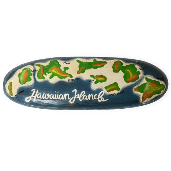 Hawaiian Islands Chain 24" - Hand Painted & Carved | #dpt527260