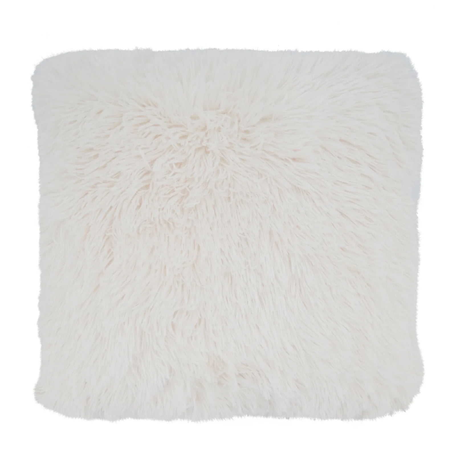 Ivory Faux Fur Medium Square Decorative Pillow Set