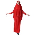 thumbnail image 4 of Gamivast Islamic Clothing for Women Long Overhead Hijab & Skirt Prayer Sets Solid Soft Modest Abaya Jilbab Ramadan Eid Namaz Middle East Robe 2 Piece Sets, 4 of 8