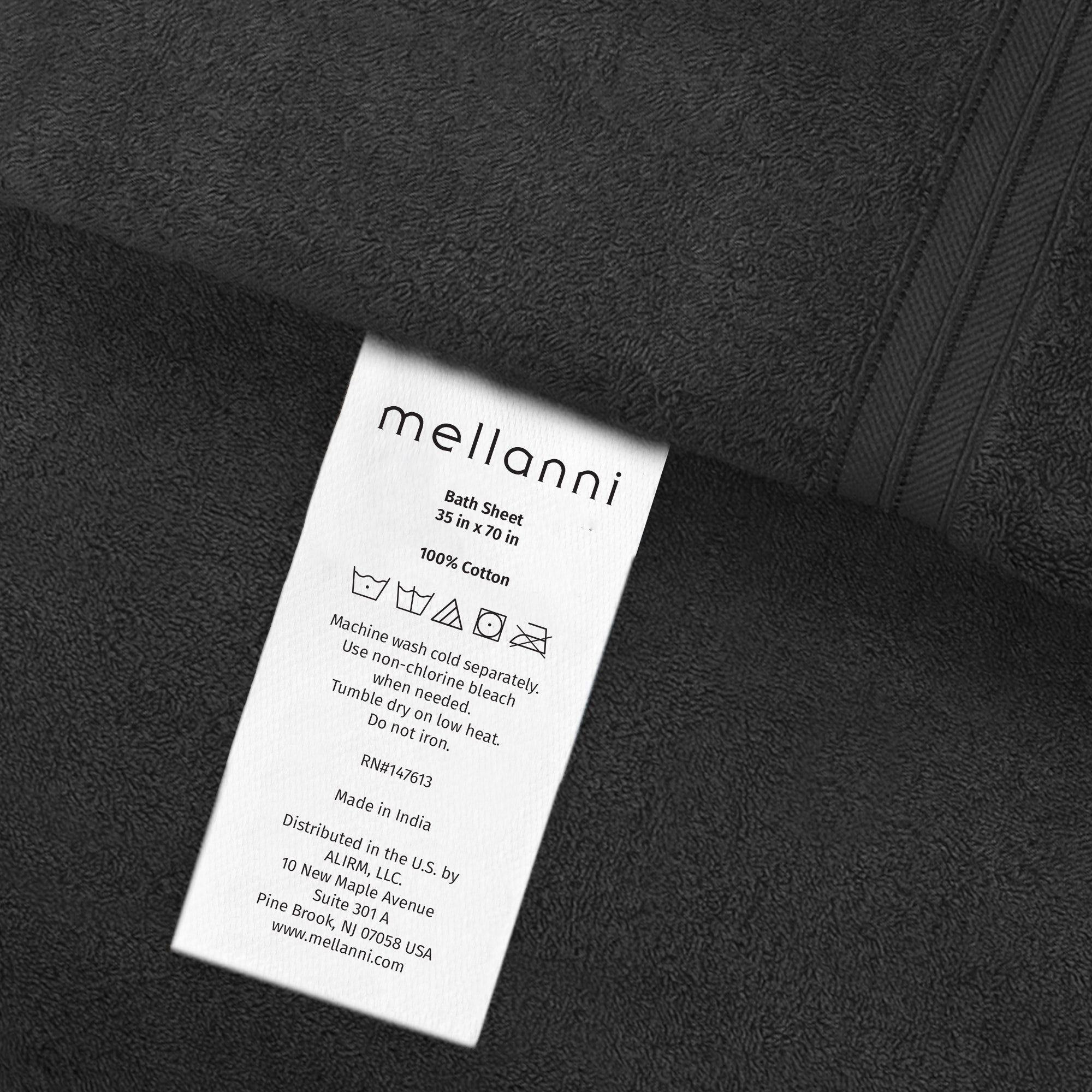 Mellanni Bath Sheets 100% Cotton Towels 35"x70", 2 Pack, Black