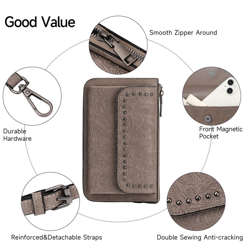 FALAN MULE Small Crossbody Bags for Women Vegan Leather Cell Phone Purse with Adjustable Strap