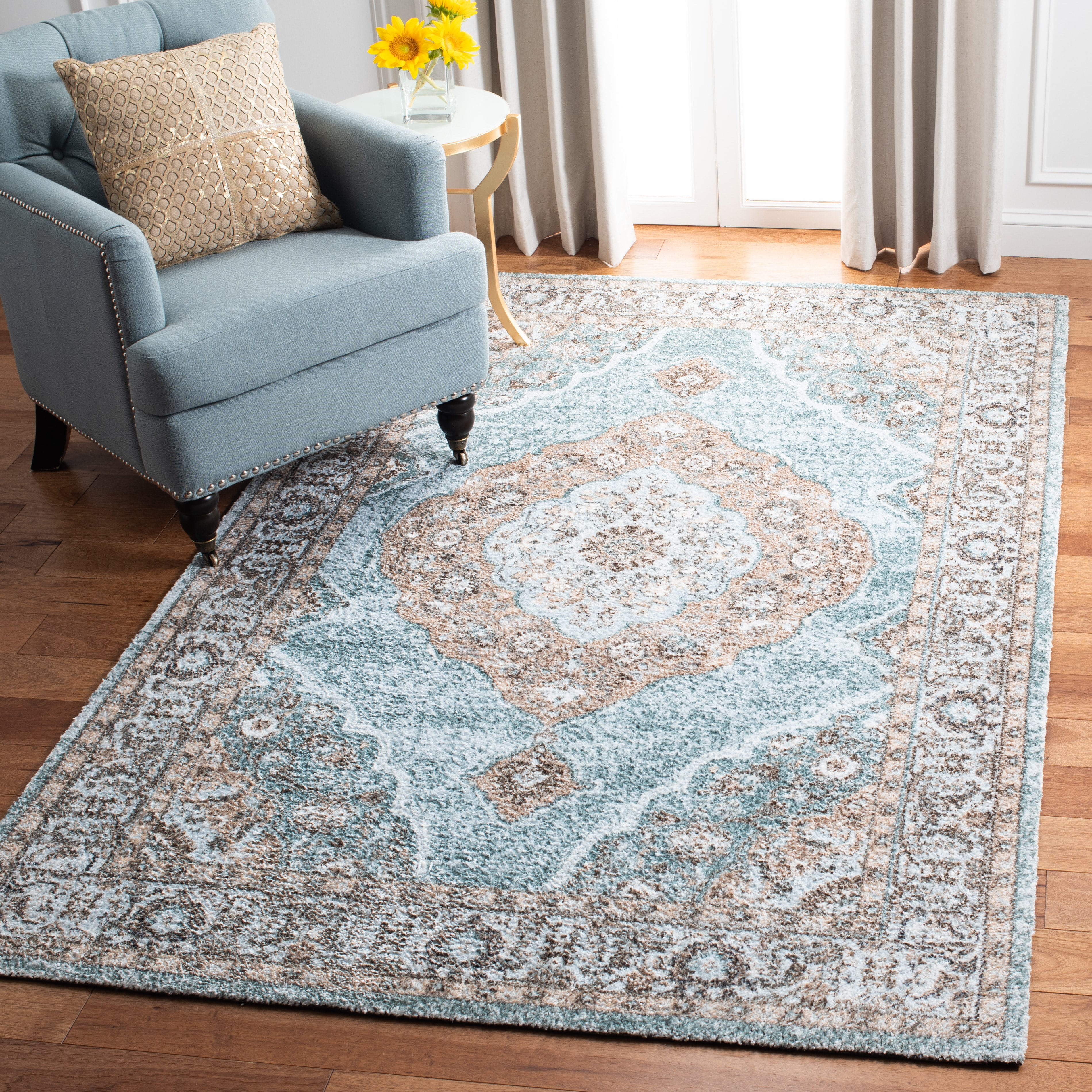 SAFAVIEH Classic Vintage Hiren Medallion Area Rug, Sage/Green, 8' x 10'