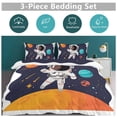 thumbnail image 5 of 3 Pcs Soft Bedding Set, Includes 1 Duvet Cover with Zipper And 2 Pillow,Shams Cartoon Space Astronaut Twin(86"x70"), 5 of 8
