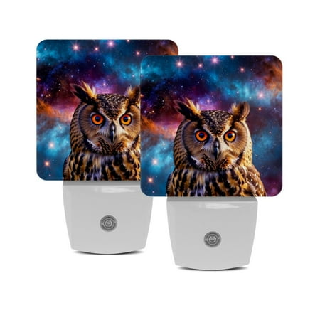 

Night Light Night Lights Plug into Wall 2-Pack Nightlight Plug in Night Light Dusk to Dawn Night Lamp Led Night Light for Adults Kids Room Galaxy Owl Animal Universe Starry Sky Milky Way Funny