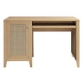 thumbnail image 4 of Pemberly Row 47" Natural Rattan and MDF Wood Office Desk in Oak, 4 of 8