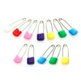 thumbnail image 1 of Minkissy 100Pcs Baby Safety Pin Assorted Color Locking Plastic Heads for Diaper Fixing and Nursing Cloth Fixing 5.4*1In, 1 of 8