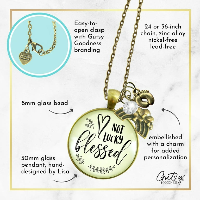 Rainbow Baby Necklace Not Lucky Gutsy Goodness Female Adult Bronze