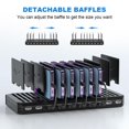 thumbnail image 4 of Charging Station for Multiple Devices, Cinlinso 60W 10 Port USB Fast Charging Station with Adjustable Dividers, Compatible with iPhone, iPad, Tablets and Cell Phone (Black), 4 of 7