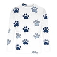 thumbnail image 2 of Ceisia Men's Colorful Glitter Paw Print T-Shirt | Slim Long-Sleeve Crewneck Casual Top Gift, 2 of 5