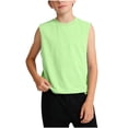 thumbnail image 2 of jobturf Boys Tank Tops Athletic Workout Cotton Shirts Comfy Loose Sleeveless Blouses Casual Lightweight Summer Basic Tees Size 2-13 Years, 2 of 6
