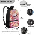thumbnail image 5 of HUIACONG Pink Floral Axolotl School Backpack for Teen Girls Breathable Adjustable Straps Water Resistant for Elementary High School Daily Travel, 5 of 6