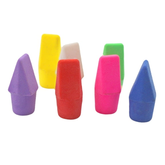 50/100Pcs Erasers Pencil Top Caps Shape Eraser Student Supplies Stationery