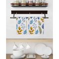 thumbnail image 3 of Watercolor Botanical Kitchen Dish Towels for Drying Dishes Set of 4, Blue Yellow Leaves Floral Plants Spring Waffle Weave Microfiber Hand Tea Bathroom Towels Quick Dry & Absorbent Towel 15.7x23.6, 3 of 7