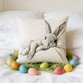 thumbnail image 2 of 18 Inch Easter Bunny Linen Pillow Cover Cute Sketch Decorative Throw Case Spring, 2 of 6