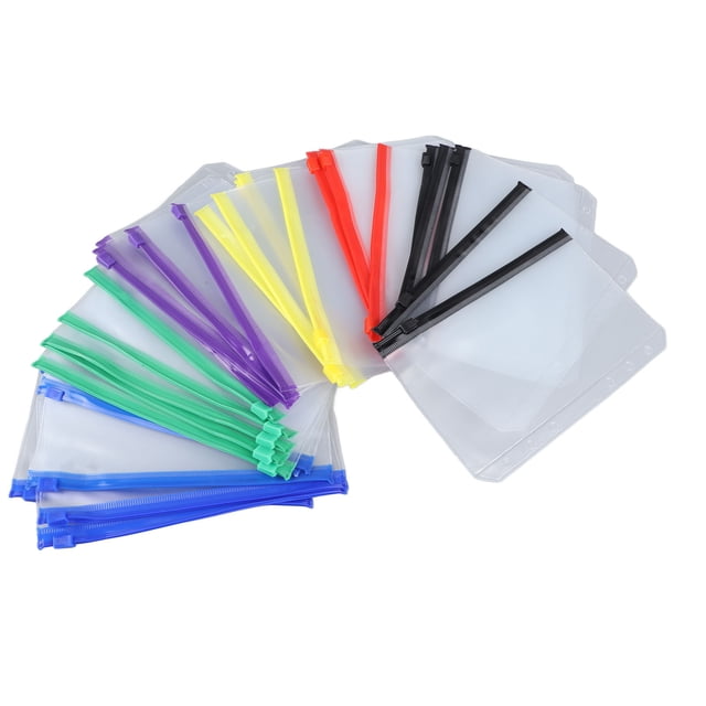 Sobres Con Cremallera, Sobres De Plástico Con Cremallera Tamaño A6 PVC Impermeable Para Aula Para Dormitorio