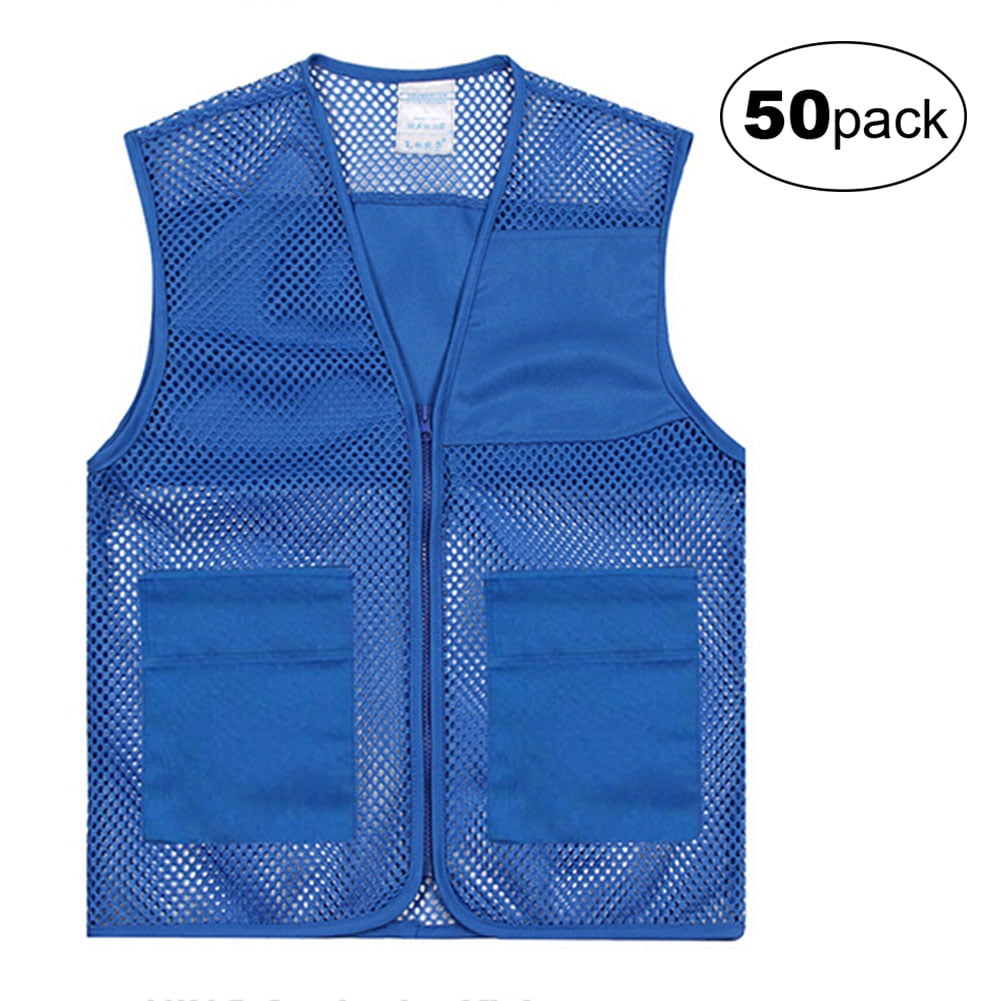 TOPTIE 50 PCS Wholesale Unisex Volunteer Mesh Vest Supermarket