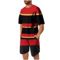 thumbnail image 2 of Runfenguu Cute Outfits, Boy Suitmen Casual Round Neck Printing Short Sleeve Blouse And Shorts Pants Suit, 2 of 7