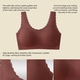 thumbnail image 4 of Alun Jelly Seamless Smooth Sport Bras for Women No Underwire Scalloped Push up Full Coverage Plunge Bralettes Stretch Wide Strap Comfort Wireless Tshirt Bra Brick Red XXL, 4 of 4