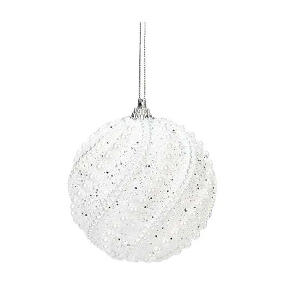 Bwiyojiz Christmas Decorations Home Decor Count 2pcs Balls Tree Decoration Powder Hanging 8cm Small Pendant 2PC, Home Gifts, White