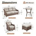 thumbnail image 4 of Bellefurn Luxury High Back Outdoor Furniture Set with 6 inch Thick Cushion,Patio Furniture Set with Swivel Rocker Chair,Sofa and Coffee Table,5 PCS Wicker Conversation Set for Yard,Deck,Poolside, 4 of 11