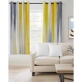 thumbnail image 3 of Blackout Curtains for Bedroom, Yellow Gray White Room Darkening Window Drapes for Living Room, Farmhouse Gradient Abstract Art Thermal Insulated Grommet Curtains, 52x54 inch, 2 Panels, 3 of 9
