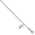 thumbnail image 1 of 925 Sterling Silver Crescent Moon 10 Inch Anklet Ankle Bracelet Celestial, 1 of 5