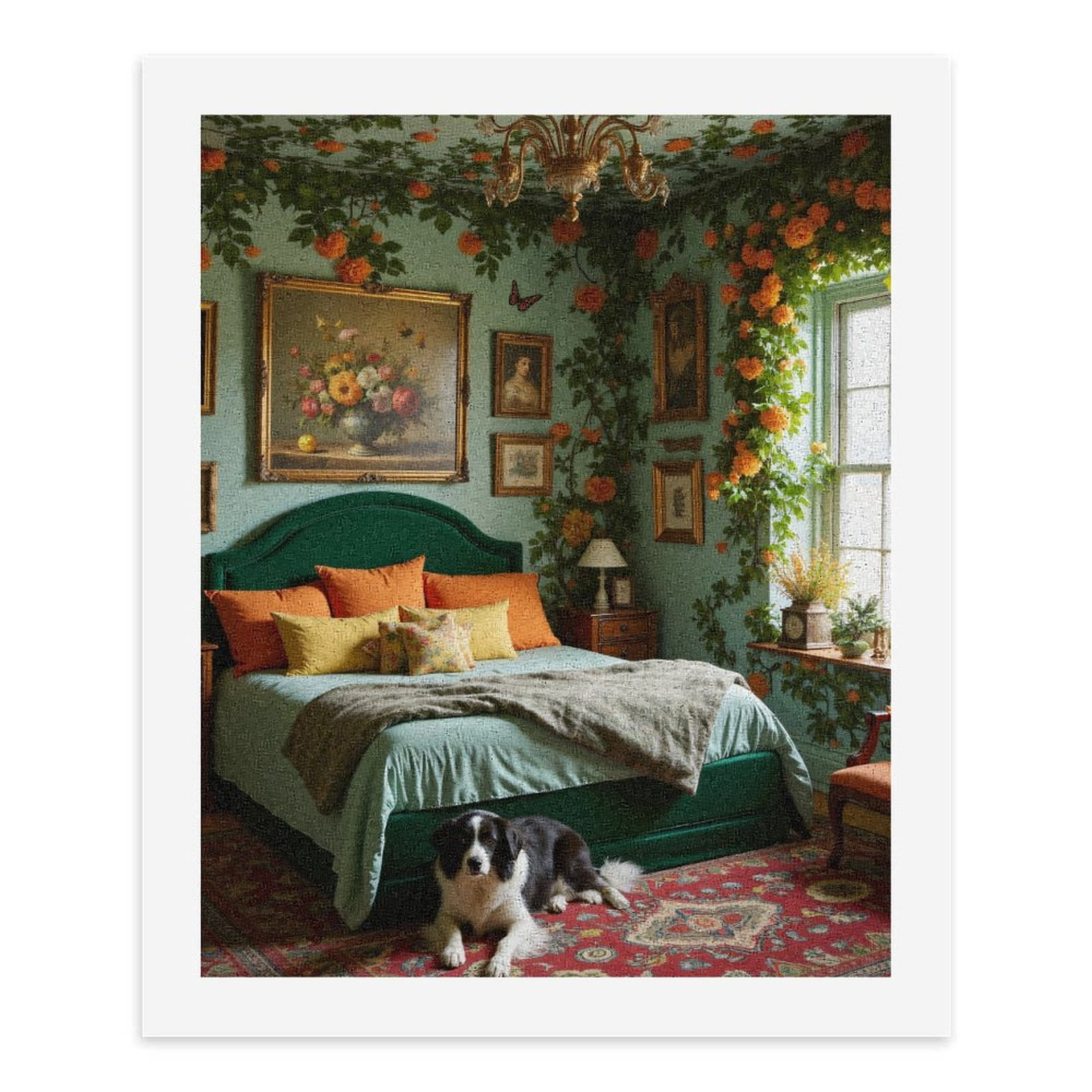Paint By Numbers Kit for Adults Beginner - DIY Elegant Bedroom Dog Art Decor Canvas Painting Kits for Adults, Frameless Paint By Number for Adults for Home Wall Decor 16x20 Inch