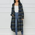 thumbnail image 7 of FNFHFY Womens Long Buffalo Plaid Shirt Button Down Flannel Jackets Long Sleeve Lapel Collar Blouses Tops Fall Clothes with Pockets, 7 of 7