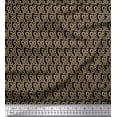 thumbnail image 1 of Soimoi Black Poly Georgette Fabric Square Geometric Decor Fabric Printed Yard 52 Inch Wide, 1 of 3