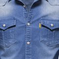 thumbnail image 3 of Tiweut Men's Leisure Denim Shirt Jackets Mens Slim Fit Long Sleeve Lapel Button Down Washed with Chest Pockets Regular Blouses Blue,S, 3 of 3