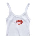 thumbnail image 5 of Women's Tanks Lightweight Ribbed Print Vest for Everyday Wear Orange S, 5 of 5