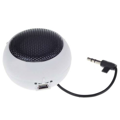 Wired Portable Speaker White Multimedia Audio System Rechargeable P6B