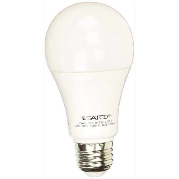 Satco S28789 Medium Light Bulb in White Finish, 4.63 inches, Frosted — Residential Use, Standard Application