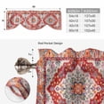 thumbnail image 6 of Orange Red Boho Tie Up Valance Curtains for Windows, Kitchen Curtains Window Treatments, Vintage Flower Tribal Distressed Printed Short Window Shades Valances for Bedroom Bathroom Cafe 42"x12", 6 of 8